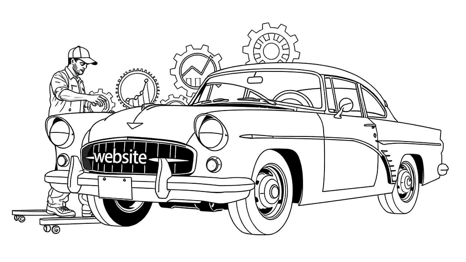 Professional illustration representing common mistakes in web development & automation related to automation